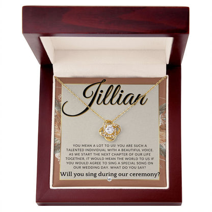 Wedding Ceremony Singer Proposal, Custom Name - Will You Sign At Our Wedding - From The Couple , Terracotta, Rust And Gold Wedding Theme - Jewelry - Personalized Gift