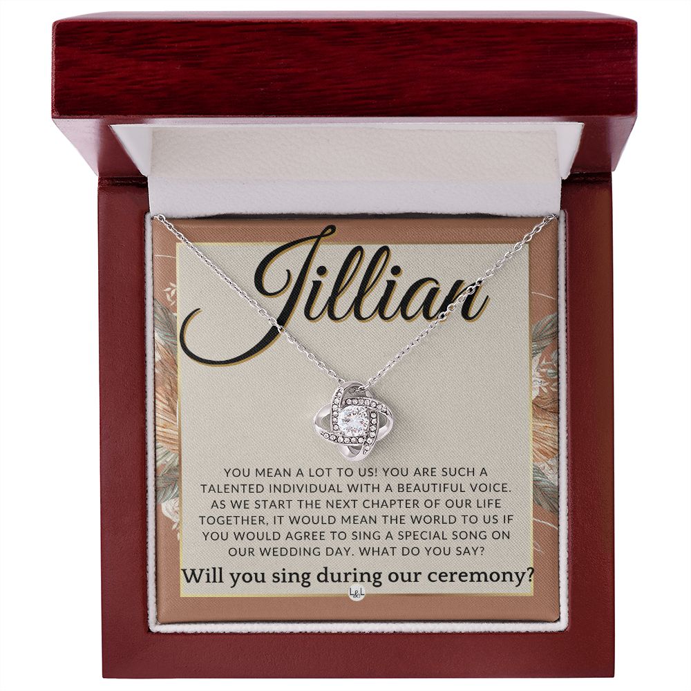 Wedding Ceremony Singer Proposal, Custom Name - Will You Sign At Our Wedding - From The Couple , Terracotta, Rust And Gold Wedding Theme - Jewelry - Personalized Gift