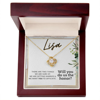 Wedding Officiant Proposal, Custom Name - Female Officiant, Vow Renewal - Do Us The Honor , Beach and Destination Wedding Theme - Jewelry - Personalized Gift