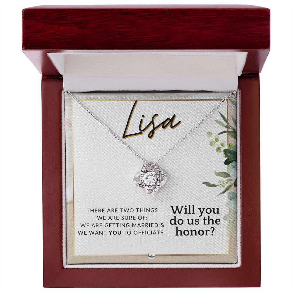 Wedding Officiant Proposal, Custom Name - Female Officiant, Vow Renewal - Do Us The Honor , Beach and Destination Wedding Theme - Jewelry - Personalized Gift