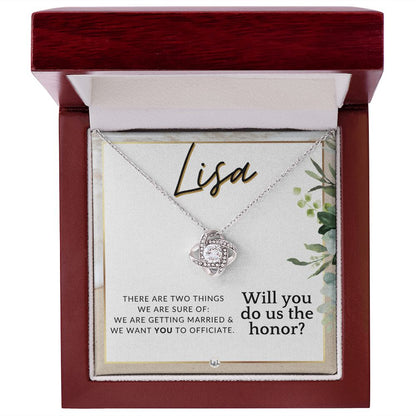 Wedding Officiant Proposal, Custom Name - Female Officiant, Vow Renewal - Do Us The Honor , Beach and Destination Wedding Theme - Jewelry - Personalized Gift