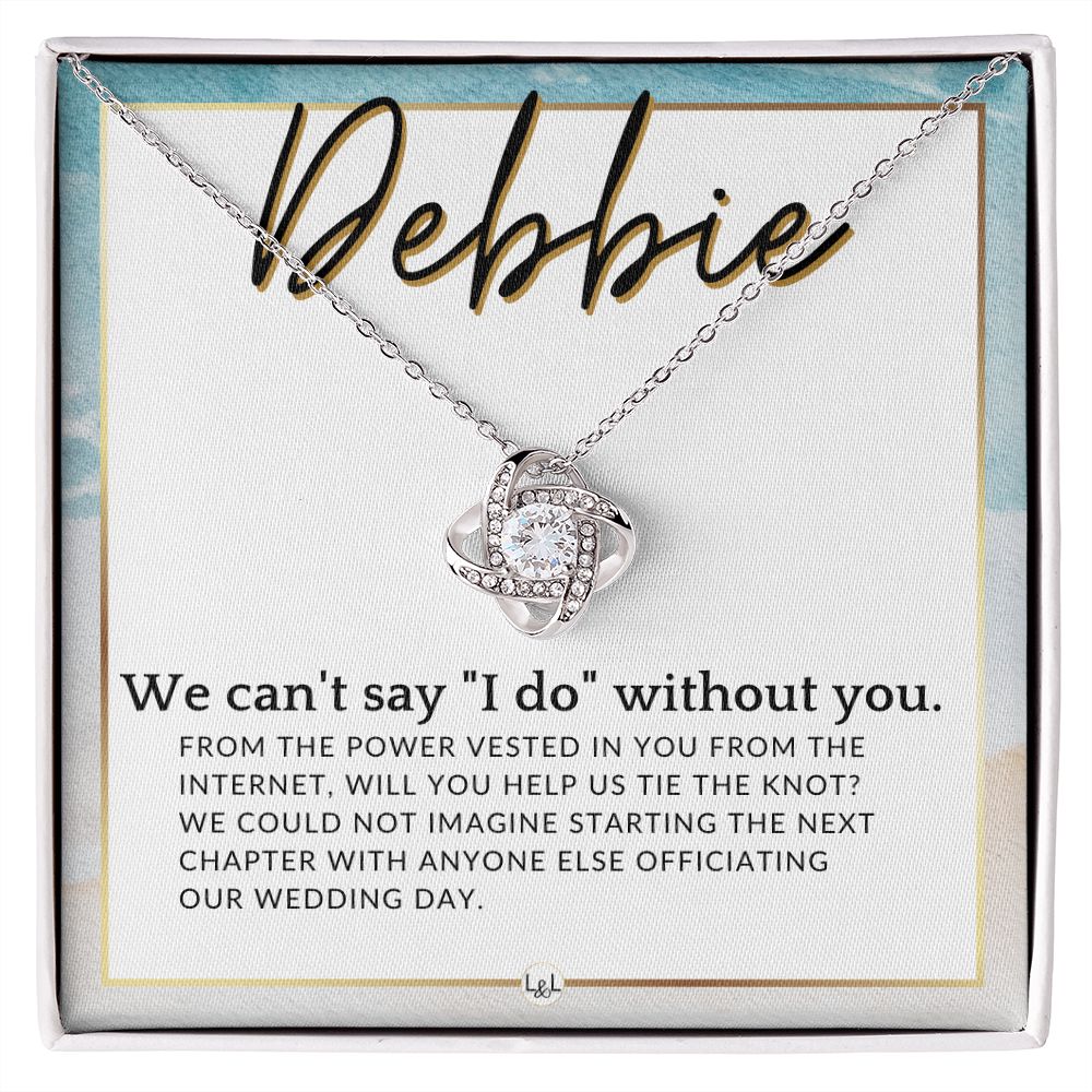 Wedding Officiant Proposal, Custom Name - From The Power Vested In You From The Internet , Beach and Destination Wedding Theme - Jewelry - Personalized Gift