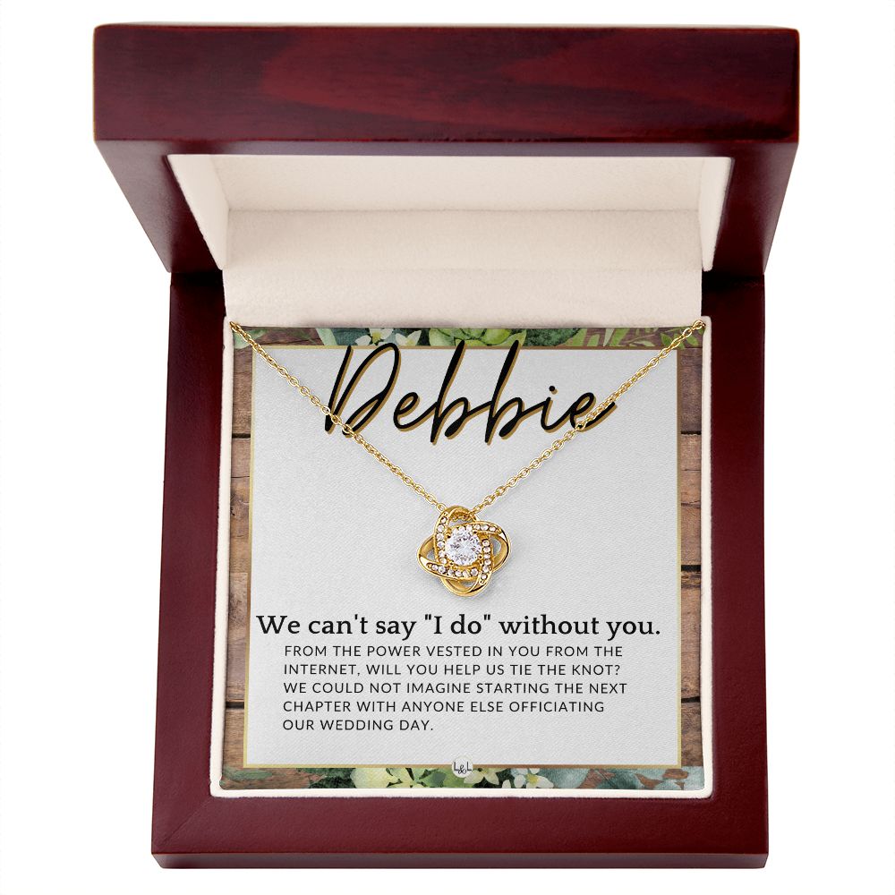 Wedding Officiant Proposal, Custom Name - From The Power Vested In You From The Internet , Rustic and Wood Wedding Theme - Jewelry - Personalized Gift
