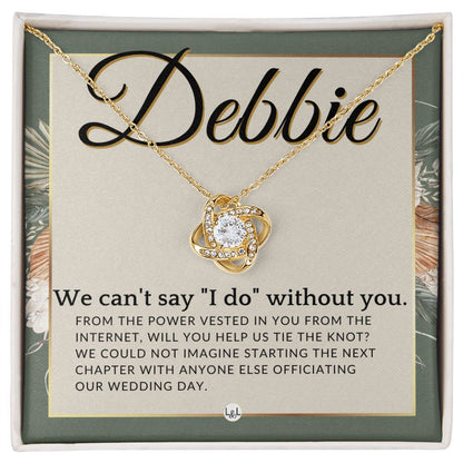 Wedding Officiant Proposal, Custom Name - From The Power Vested In You From The Internet , Sage Green & Boho Wedding Theme - Jewelry - Personalized Gift