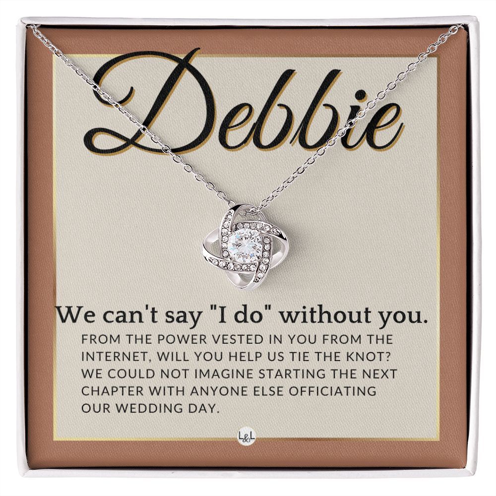 Wedding Officiant Proposal, Custom Name - From The Power Vested In You From The Internet , Terracotta, Rust And Gold Wedding Theme - Jewelry - Personalized Gift