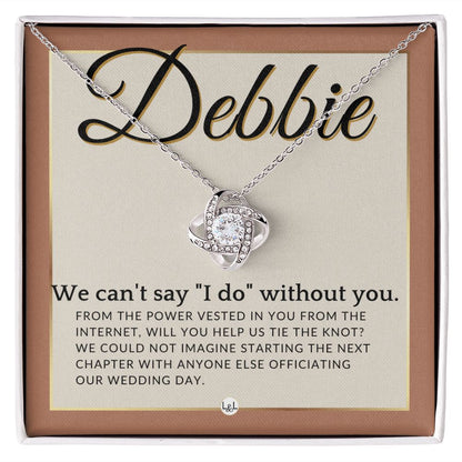 Wedding Officiant Proposal, Custom Name - From The Power Vested In You From The Internet , Terracotta, Rust And Gold Wedding Theme - Jewelry - Personalized Gift