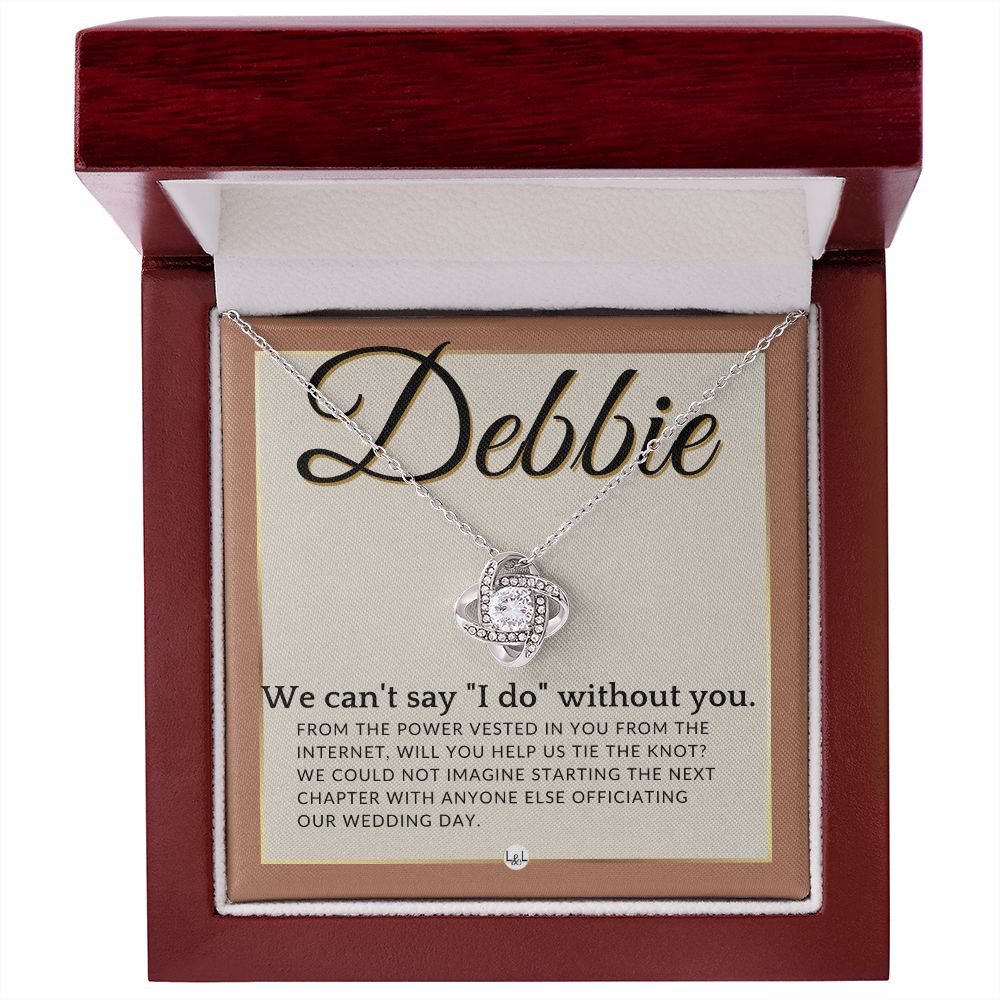 Wedding Officiant Proposal, Custom Name - From The Power Vested In You From The Internet , Terracotta, Rust And Gold Wedding Theme - Jewelry - Personalized Gift