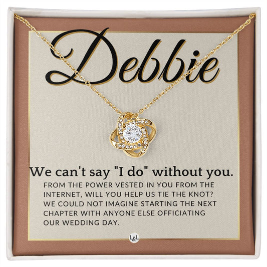Wedding Officiant Proposal, Custom Name - From The Power Vested In You From The Internet , Terracotta, Rust And Gold Wedding Theme - Jewelry - Personalized Gift