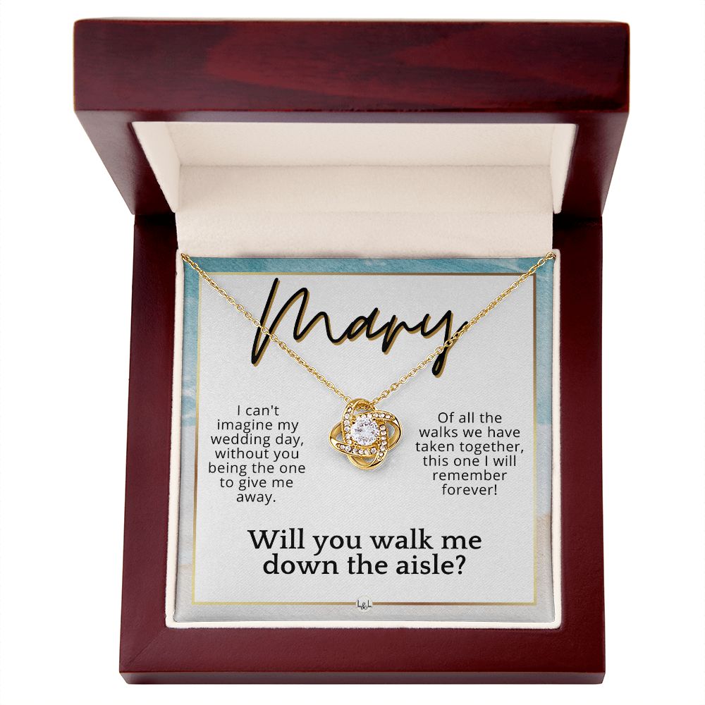 Will You Walk Me Down The Aisle - Custom Name Wedding Day Give Me Away Proposal From The Bride , Beach and Destination Wedding Theme - Jewelry - Personalized Gift