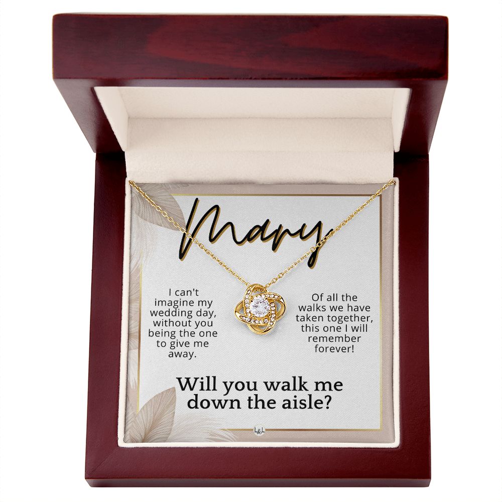 Will You Walk Me Down The Aisle - Custom Name Wedding Day Give Me Away Proposal From The Bride , Pink Floral and Boho Wedding Theme - Jewelry - Personalized Gift
