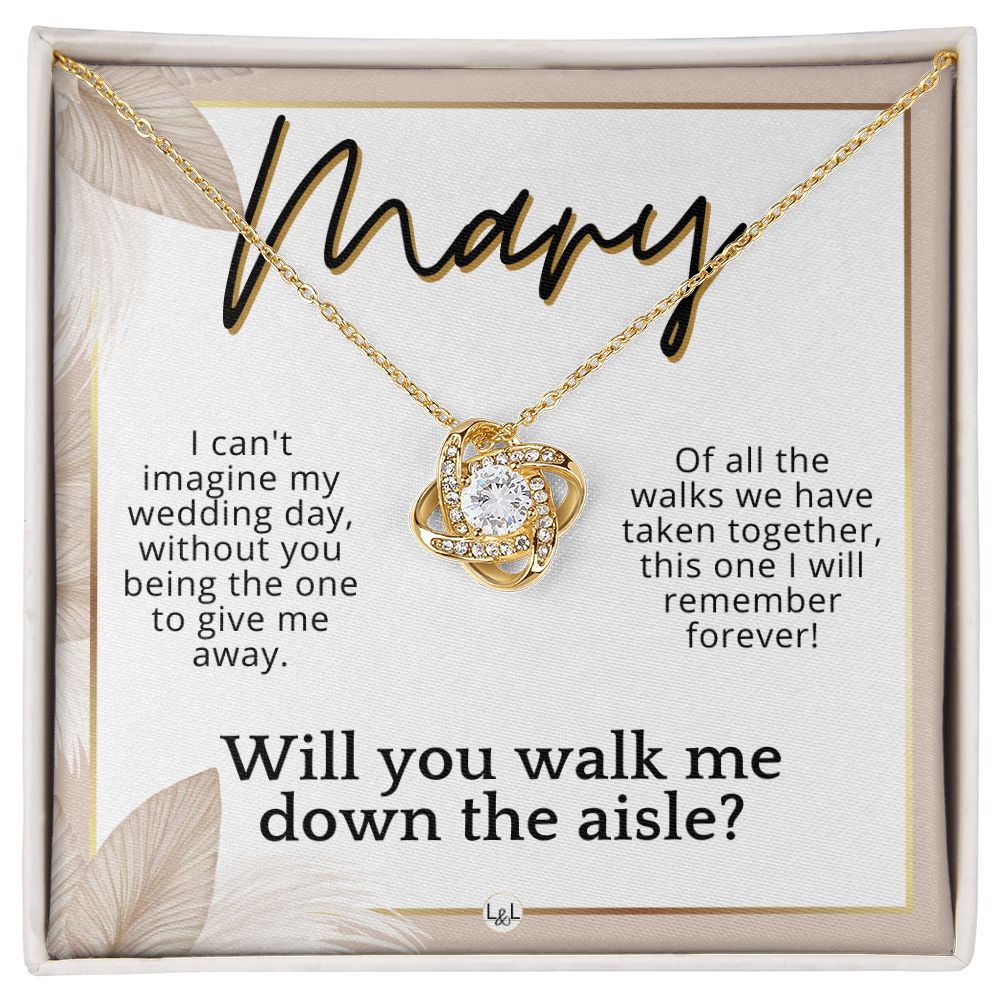 Will You Walk Me Down The Aisle - Custom Name Wedding Day Give Me Away Proposal From The Bride , Pink Floral and Boho Wedding Theme - Jewelry - Personalized Gift