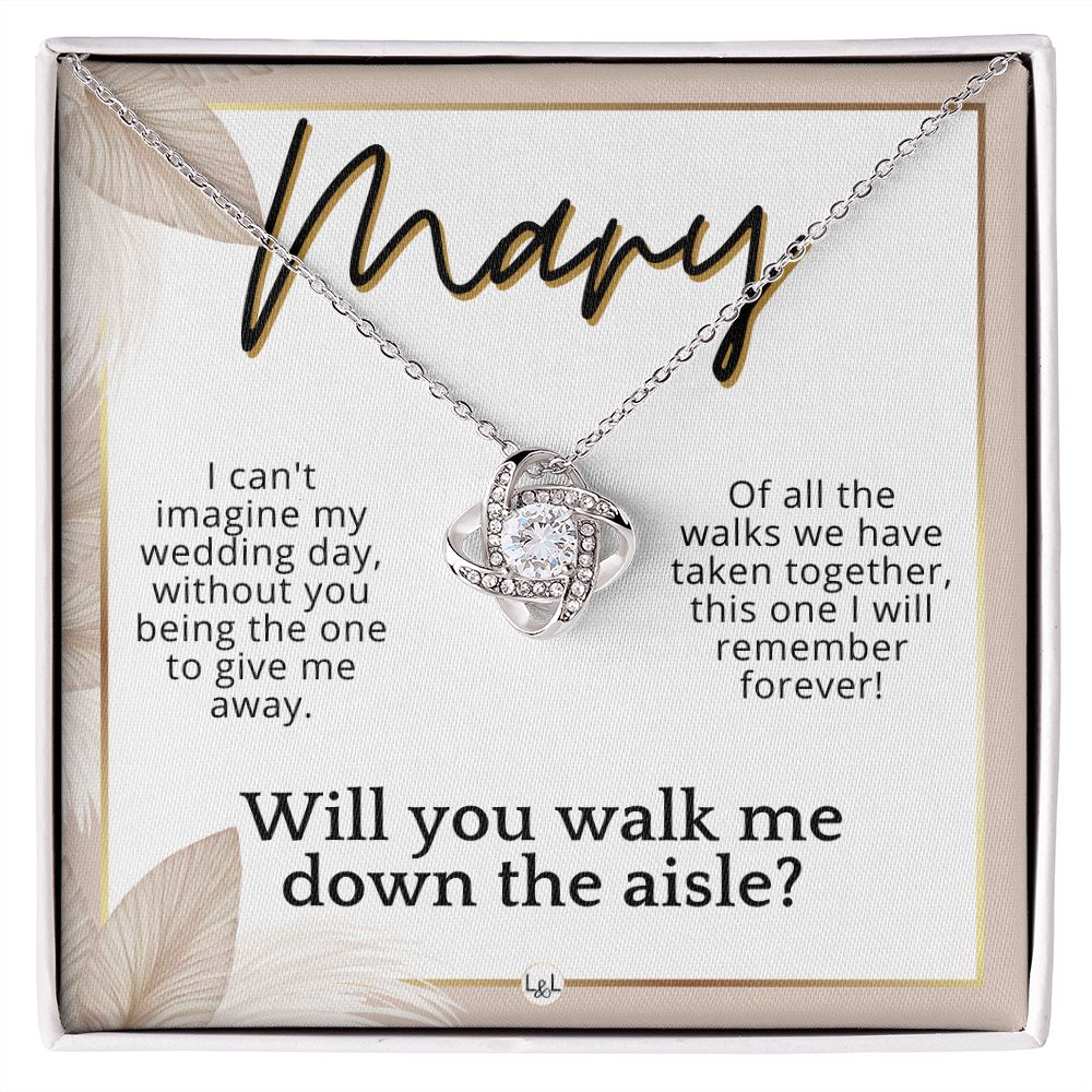 Will You Walk Me Down The Aisle - Custom Name Wedding Day Give Me Away Proposal From The Bride , Pink Floral and Boho Wedding Theme - Jewelry - Personalized Gift