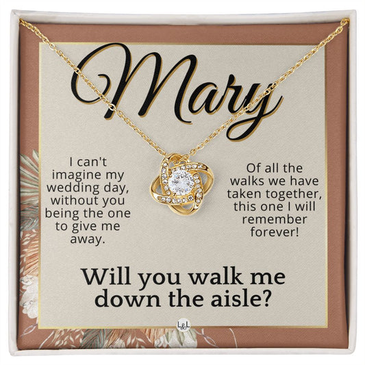 Will You Walk Me Down The Aisle - Custom Name Wedding Day Give Me Away Proposal From The Bride , Terracotta, Rust And Gold Wedding Theme - Jewelry - Personalized Gift