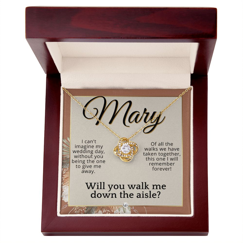 Will You Walk Me Down The Aisle - Custom Name Wedding Day Give Me Away Proposal From The Bride , Terracotta, Rust And Gold Wedding Theme - Jewelry - Personalized Gift