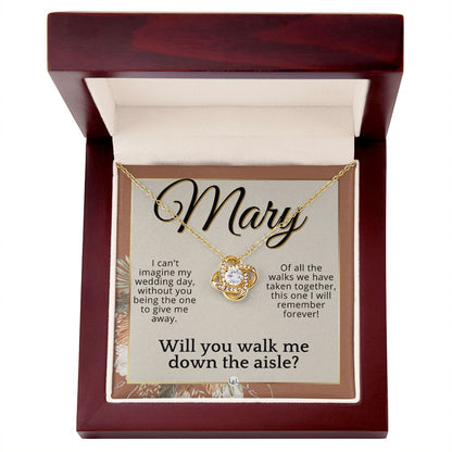 Will You Walk Me Down The Aisle - Custom Name Wedding Day Give Me Away Proposal From The Bride , Terracotta, Rust And Gold Wedding Theme - Jewelry - Personalized Gift