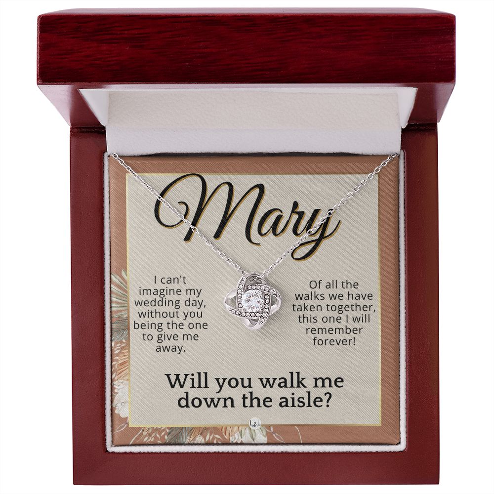 Will You Walk Me Down The Aisle - Custom Name Wedding Day Give Me Away Proposal From The Bride , Terracotta, Rust And Gold Wedding Theme - Jewelry - Personalized Gift