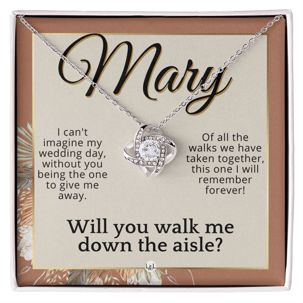 Will You Walk Me Down The Aisle - Custom Name Wedding Day Give Me Away Proposal From The Bride , Terracotta, Rust And Gold Wedding Theme - Jewelry - Personalized Gift