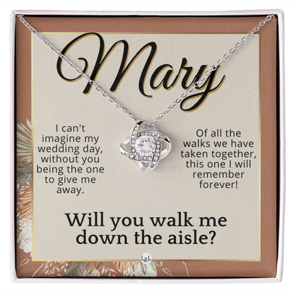 Will You Walk Me Down The Aisle - Custom Name Wedding Day Give Me Away Proposal From The Bride , Terracotta, Rust And Gold Wedding Theme - Jewelry - Personalized Gift