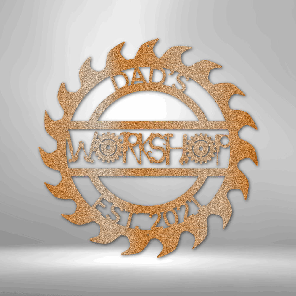 Workshop Sawblade | Personalized Garage Metal Sign - Metal Wall Art - Personalized Gift
