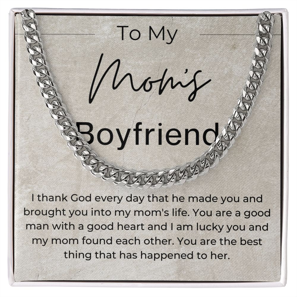 You Are A Good Man With A Good Heart - Gift For Mom's Boyfriend - Cuban Linked Chain Necklace - Jewelry - Personalized Gift
