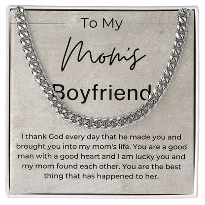 You Are A Good Man With A Good Heart - Gift For Mom's Boyfriend - Cuban Linked Chain Necklace - Jewelry - Personalized Gift