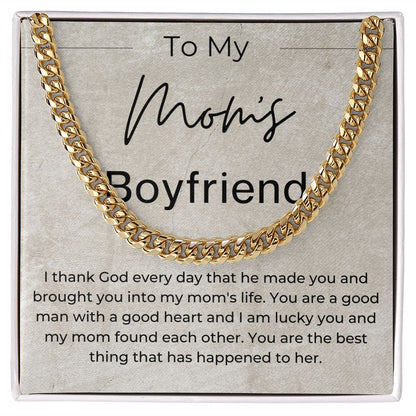 You Are A Good Man With A Good Heart - Gift For Mom's Boyfriend - Cuban Linked Chain Necklace - Jewelry - Personalized Gift