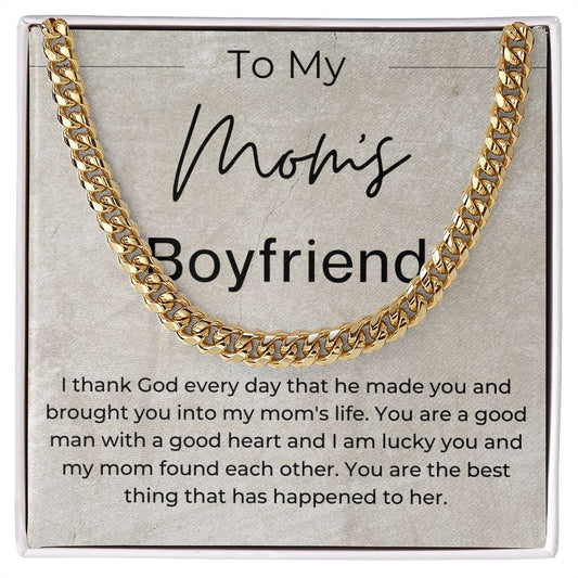 You Are A Good Man With A Good Heart - Gift For Mom's Boyfriend - Cuban Linked Chain Necklace - Jewelry - Personalized Gift