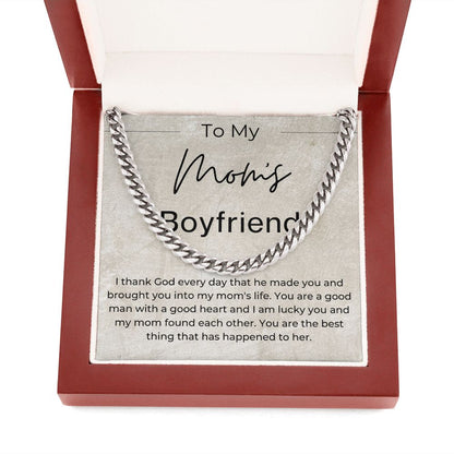 You Are A Good Man With A Good Heart - Gift For Mom's Boyfriend - Cuban Linked Chain Necklace - Jewelry - Personalized Gift