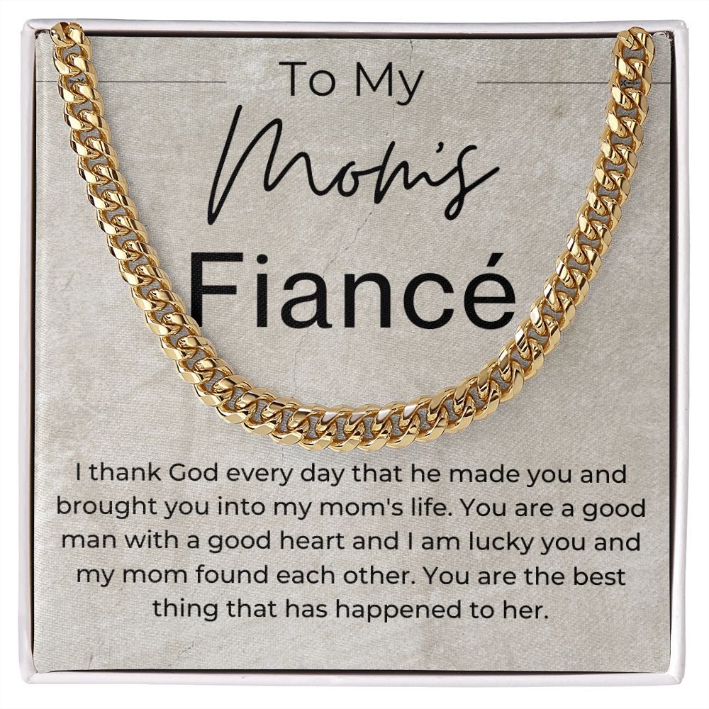 You Are A Good Man With A Good Heart - Gift For Mom's Fiancé - Cuban Linked Chain Necklace - Jewelry - Personalized Gift