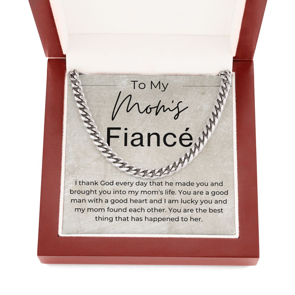 You Are A Good Man With A Good Heart - Gift For Mom's Fiancé - Cuban Linked Chain Necklace - Jewelry - Personalized Gift
