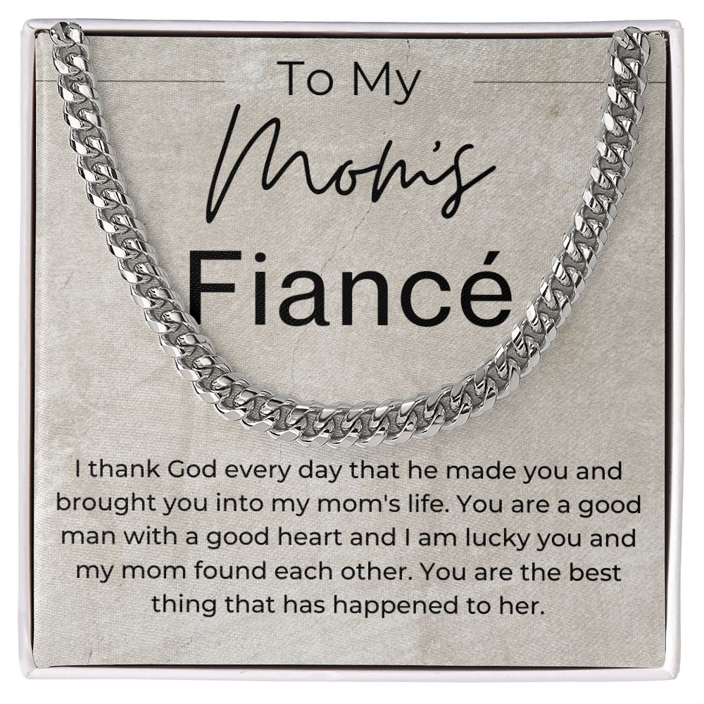 You Are A Good Man With A Good Heart - Gift For Mom's Fiancé - Cuban Linked Chain Necklace - Jewelry - Personalized Gift