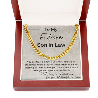 You Are Already Loved - Gift for Future Son in Law, the Groom to Be - Cuban Linked Chain Necklace - Jewelry - Personalized Gift