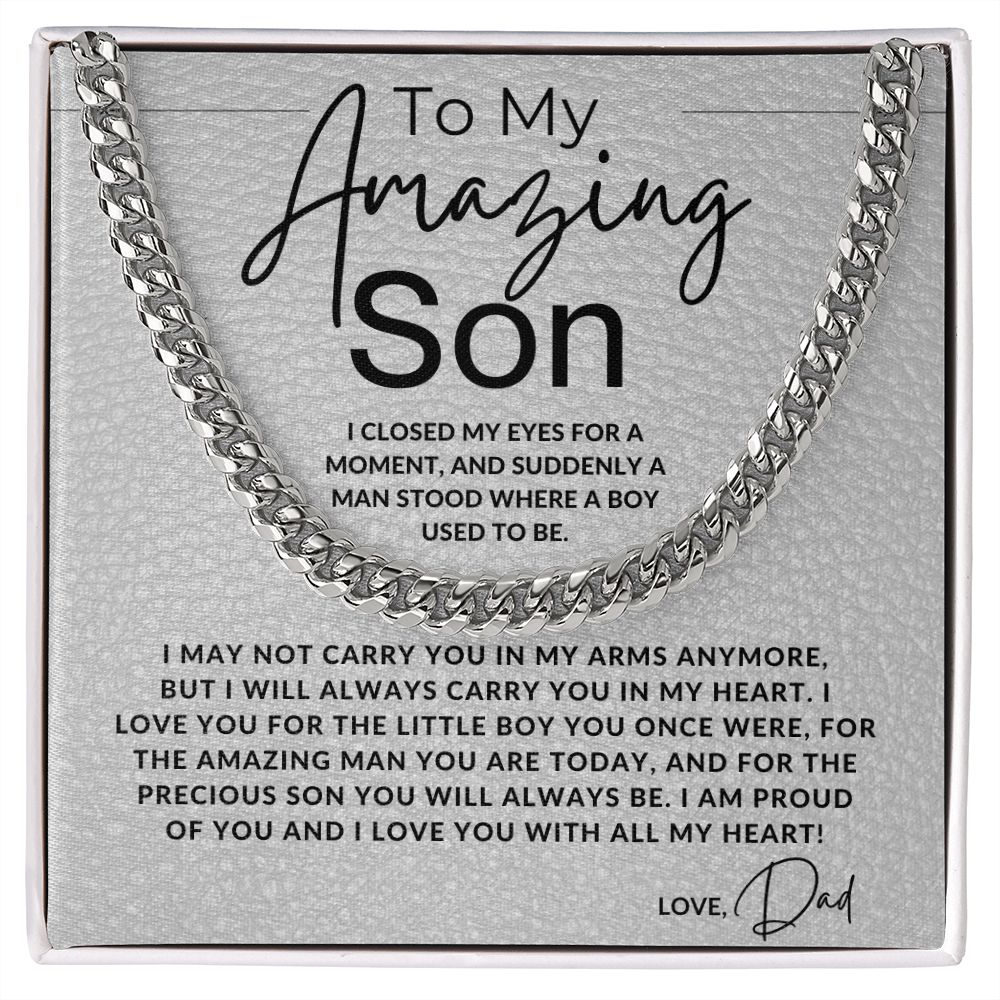 You Are An Amazing Man - To My Son (From Dad) - Dad to Son Gift - Christmas Gifts, Birthday Present, Graduation, Valentine's Day - Jewelry - Personalized Gift