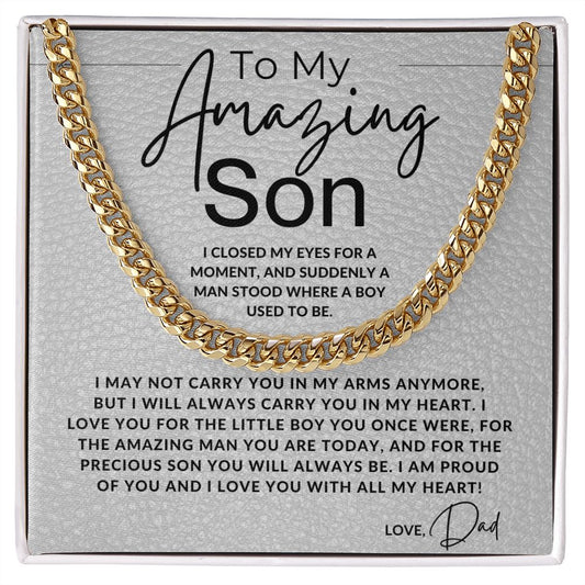 You Are An Amazing Man - To My Son (From Dad) - Dad to Son Gift - Christmas Gifts, Birthday Present, Graduation, Valentine's Day - Jewelry - Personalized Gift
