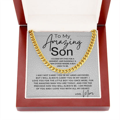 You Are An Amazing Man - To My Son (From Mom) - Mom to Son Gift - Christmas Gifts, Birthday Present, Graduation, Valentine's Day - Jewelry - Personalized Gift