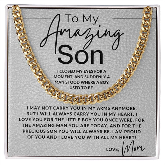 You Are An Amazing Man - To My Son (From Mom) - Mom to Son Gift - Christmas Gifts, Birthday Present, Graduation, Valentine's Day - Jewelry - Personalized Gift