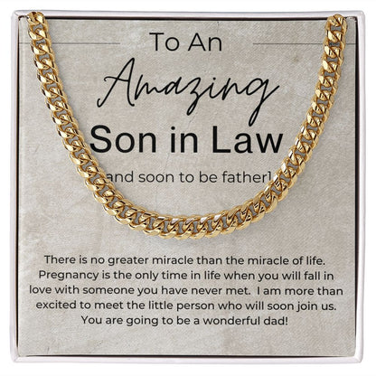 You Are Going To Make A Wonderful Dad - Gift for Expecting Son in Law, Soon To Be Dad - Linked Chain Necklace - Jewelry - Personalized Gift