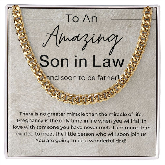 You Are Going To Make A Wonderful Dad - Gift for Expecting Son in Law, Soon To Be Dad - Linked Chain Necklace - Jewelry - Personalized Gift