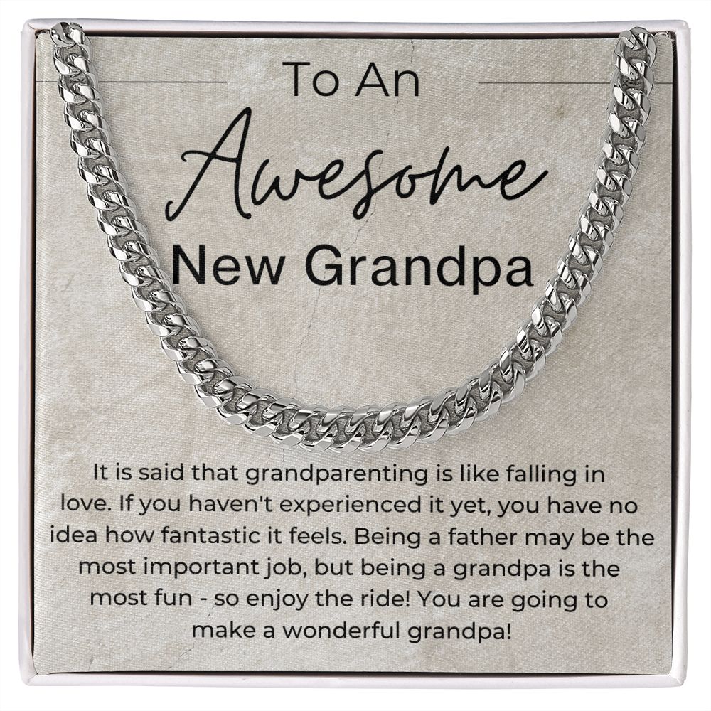 You Are Going to Make A Wonderful Grandpa - Gift for A New Grandpa - Linked Chain Necklace - Jewelry - Personalized Gift