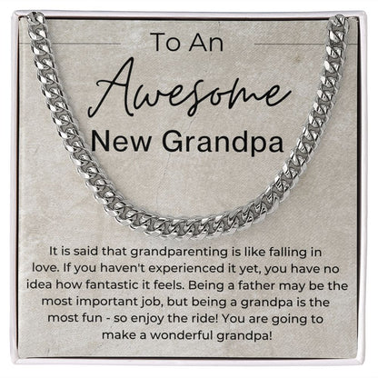 You Are Going to Make A Wonderful Grandpa - Gift for A New Grandpa - Linked Chain Necklace - Jewelry - Personalized Gift