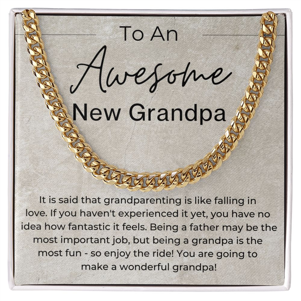 You Are Going to Make A Wonderful Grandpa - Gift for A New Grandpa - Linked Chain Necklace - Jewelry - Personalized Gift
