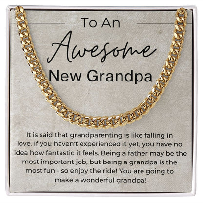 You Are Going to Make A Wonderful Grandpa - Gift for A New Grandpa - Linked Chain Necklace - Jewelry - Personalized Gift