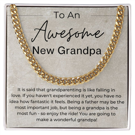 You Are Going to Make A Wonderful Grandpa - Gift for A New Grandpa - Linked Chain Necklace - Jewelry - Personalized Gift