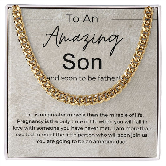 You Are Going To Make An Amazing Dad - Gift for Expecting Son, Soon To Be Dad - Linked Chain Necklace - Jewelry - Personalized Gift