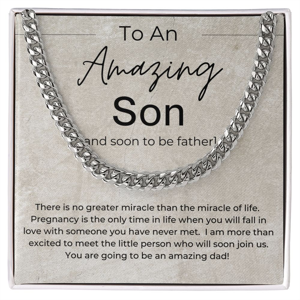 You Are Going To Make An Amazing Dad - Gift for Expecting Son, Soon To Be Dad - Linked Chain Necklace - Jewelry - Personalized Gift