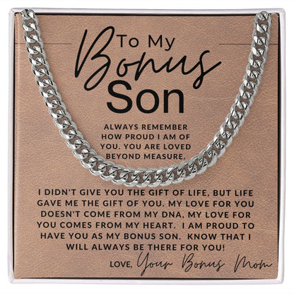 You Are Loved - To My Bonus Son (Gift From Bonus Mom) - Christmas Gifts, Birthday Present, Graduation, Valentine's Day - Jewelry - Personalized Gift