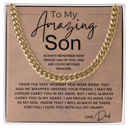 You Are Loved - To My Son (From Dad) - Dad to Son Gift - Christmas Gifts, Birthday Present, Graduation, Valentine's Day - Jewelry - Personalized Gift