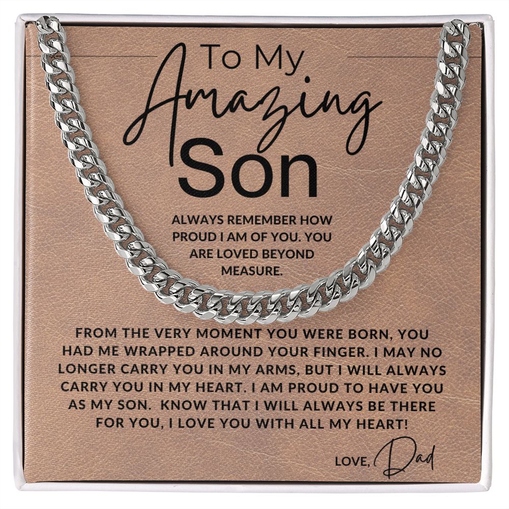 You Are Loved - To My Son (From Dad) - Dad to Son Gift - Christmas Gifts, Birthday Present, Graduation, Valentine's Day - Jewelry - Personalized Gift