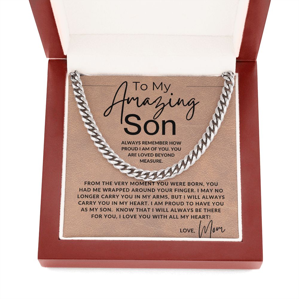 You Are Loved - To My Son (From Mom) - Mom to Son Gift - Christmas Gifts, Birthday Present, Graduation, Valentine's Day - Jewelry - Personalized Gift