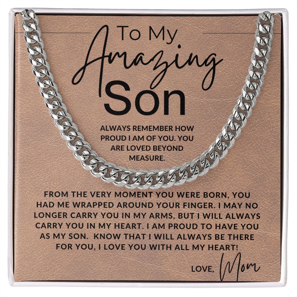 You Are Loved - To My Son (From Mom) - Mom to Son Gift - Christmas Gifts, Birthday Present, Graduation, Valentine's Day - Jewelry - Personalized Gift